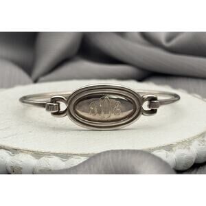 Retired James Avery Oval Hook On Bracelet Sterling Silver Large 12.51 G / 6.5 In